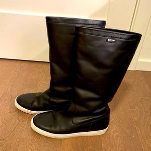 Jil Sander Navy Leather / Shearling Boot Sz 36 - worn,  excellent condition